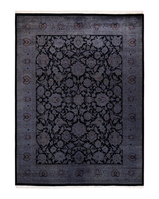 Contemporary Fine Vibrance Black Wool Area Rug 6' 2" x 8' 3"