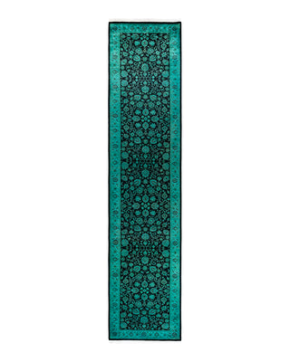 Contemporary Fine Vibrance Black Wool Area Rug 2' 8" x 12' 4"
