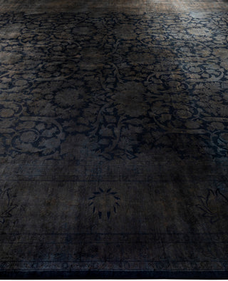 Overdyed One-of-a-Kind Wool Black Area Rug 12' 0" x 15' 5"