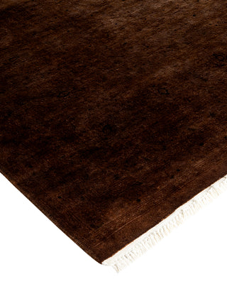 Modern Overdyed Hand Knotted Wool Brown Area Rug 6' 0" x 9' 3"