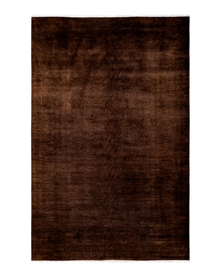 Contemporary Fine Vibrance Brown Wool Area Rug 6' 0" x 9' 3"