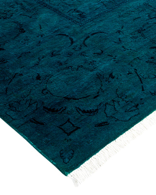 Contemporary Hand Knotted Overdyed Blue Area Rug 6' 2" x 9' 2"
