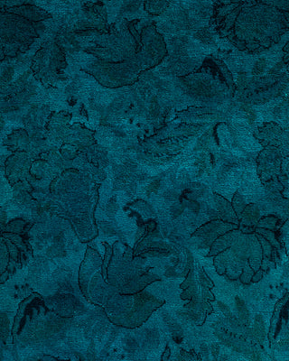 Contemporary Hand Knotted Overdyed Blue Area Rug 6' 2" x 9' 2"
