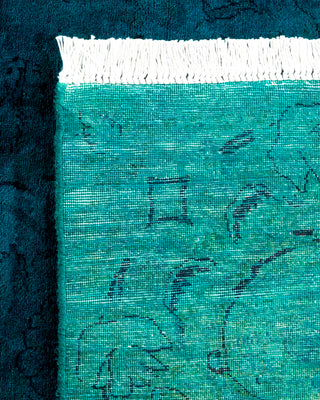 Contemporary Hand Knotted Overdyed Blue Area Rug 6' 2" x 9' 2"
