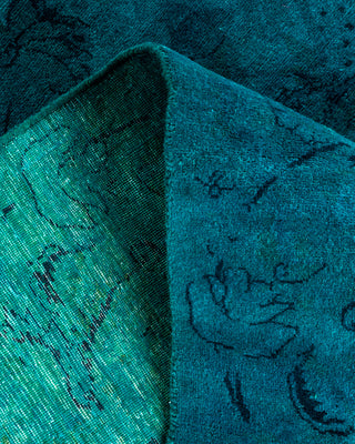 Contemporary Hand Knotted Overdyed Blue Area Rug 6' 2" x 9' 2"