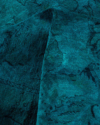 Contemporary Hand Knotted Overdyed Blue Area Rug 6' 2" x 9' 2"