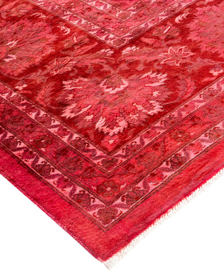 Modern Overdyed Hand Knotted Wool Pink Area Rug 9' 2" x 12' 4"