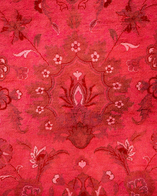 Modern Overdyed Hand Knotted Wool Pink Area Rug 9' 2" x 12' 4"