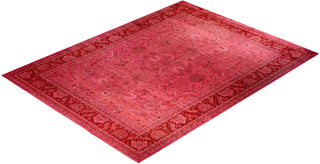 Modern Overdyed Hand Knotted Wool Pink Area Rug 9' 2" x 12' 4"