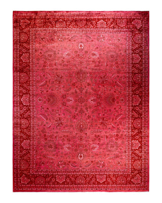 Contemporary Fine Vibrance Pink Wool Area Rug 9' 2" x 12' 4"