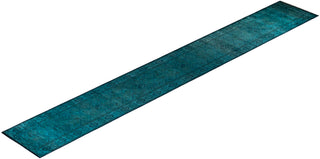 Contemporary Fine Vibrance Blue Wool Runner - 2' 6" x 20' 7"
