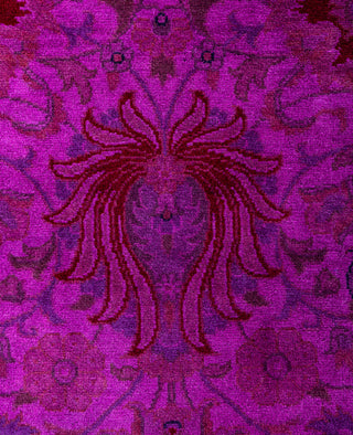 Overdyed Hand-Knotted Wool Modern-Contemporary Purple Runner 2' 7" x 12' 10"
