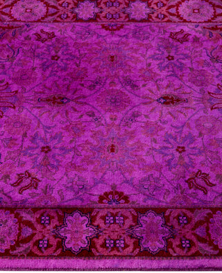 Overdyed Hand-Knotted Wool Modern-Contemporary Purple Runner 2' 7" x 12' 10"