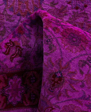 Overdyed Hand-Knotted Wool Modern-Contemporary Purple Runner 2' 7" x 12' 10"