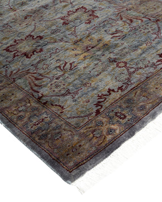 Contemporary Hand Knotted Overdyed Gray Runner 2' 7" x 12' 3"