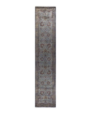 Contemporary Fine Vibrance Gray Wool Area Rug 2' 7" x 12' 3"