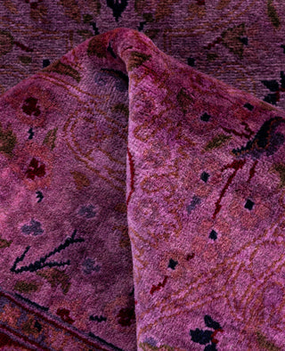 Fine Vibrance, One-of-a-Kind Hand-Knotted Area Rug  - Purple, 2' 7" x 10' 5"