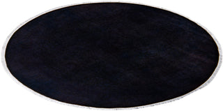 Overdyed Hand-Knotted Black Round Area Rug 5' 1" x 5' 1"