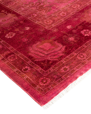 Modern Overdyed Hand Knotted Wool Pink Area Rug 8' 1" x 10' 4"