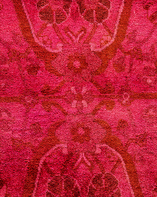 Modern Overdyed Hand Knotted Wool Pink Area Rug 8' 1" x 10' 4"