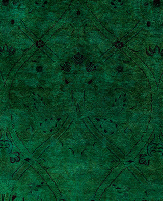 Overdyed One-of-a-Kind Wool Green Area Rug 9' 1" x 17' 6"