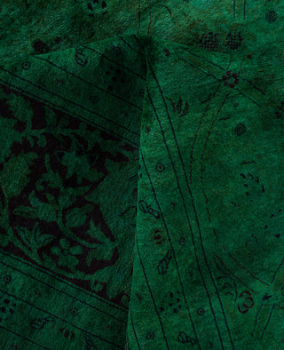 Overdyed One-of-a-Kind Wool Green Area Rug 9' 1" x 17' 6"