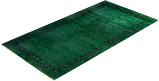 Overdyed One-of-a-Kind Wool Green Area Rug 9' 1" x 17' 6"