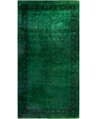 Overdyed One-of-a-Kind Wool Green Area Rug 9' 1" x 17' 6"