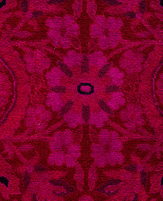 Contemporary Overdyed Wool Hand Knotted Pink Area Rug 9' 1" x 12' 0"