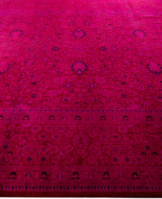 Contemporary Overdyed Wool Hand Knotted Pink Area Rug 9' 1" x 12' 0"