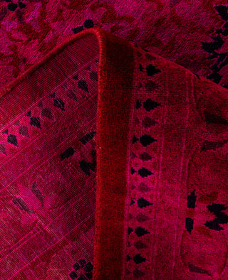 Contemporary Overdyed Wool Hand Knotted Pink Area Rug 9' 1" x 12' 0"