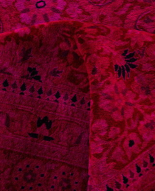 Contemporary Overdyed Wool Hand Knotted Pink Area Rug 9' 1" x 12' 0"