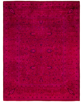 Contemporary Overdyed Wool Hand Knotted Pink Area Rug 9' 1" x 12' 0"