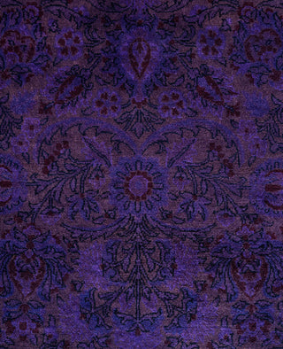 Overdyed One-of-a-Kind Wool Purple Area Rug 4' 6" x 7' 0"