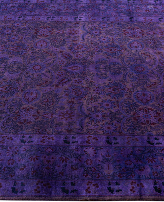 Overdyed One-of-a-Kind Wool Purple Area Rug 4' 6" x 7' 0"