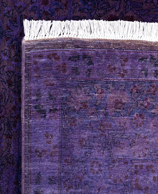Overdyed One-of-a-Kind Wool Purple Area Rug 4' 6" x 7' 0"