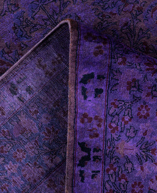 Overdyed One-of-a-Kind Wool Purple Area Rug 4' 6" x 7' 0"