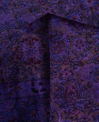 Overdyed One-of-a-Kind Wool Purple Area Rug 4' 6" x 7' 0"