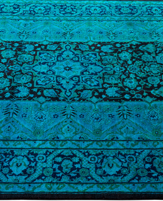 Contemporary Overdyed Wool Hand Knotted Green Area Rug 4' 1" x 6' 1"