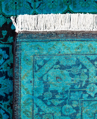 Contemporary Overdyed Wool Hand Knotted Green Area Rug 4' 1" x 6' 1"