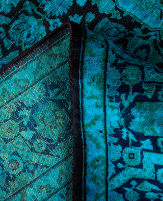 Contemporary Overdyed Wool Hand Knotted Green Area Rug 4' 1" x 6' 1"