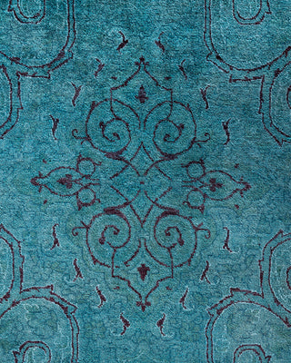 Contemporary Hand-Knotted Overdyed Blue Area Rug 6' 1" x 9' 7"