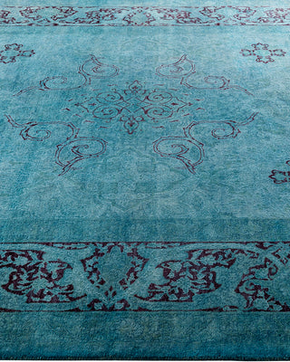 Contemporary Hand-Knotted Overdyed Blue Area Rug 6' 1" x 9' 7"