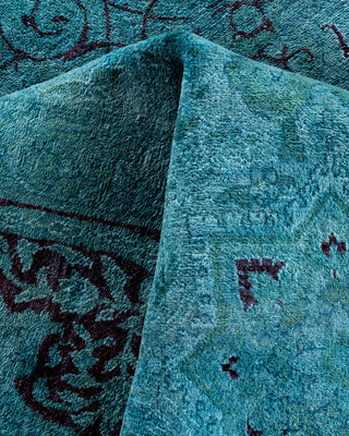 Contemporary Hand-Knotted Overdyed Blue Area Rug 6' 1" x 9' 7"
