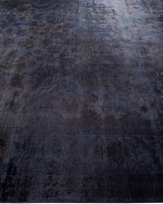 Overdyed Hand-Knotted Black Area Rug 9' 2" x 12' 7"