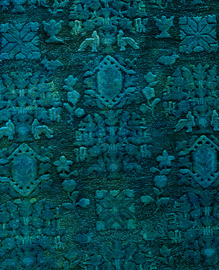 Overdyed One-of-a-Kind Wool Green Area Rug 10' 2" x 15' 10"