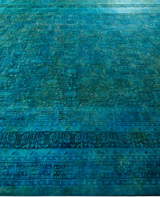 Overdyed One-of-a-Kind Wool Green Area Rug 10' 2" x 15' 10"