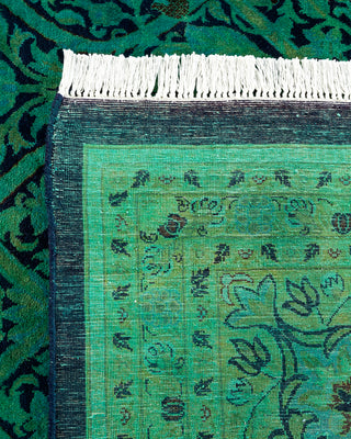 Modern Overdyed Hand Knotted Wool Green Area Rug 10' 1" x 13' 10"