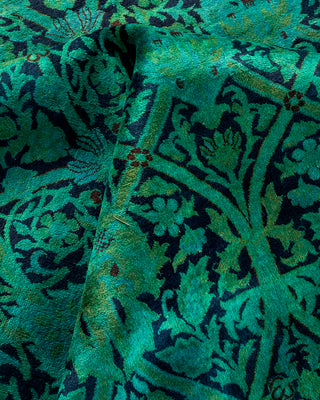 Contemporary Hand Knotted Overdyed Green Area Rug 10' 1" x 13' 10"