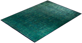 Contemporary Hand Knotted Overdyed Green Area Rug 10' 1" x 13' 10"